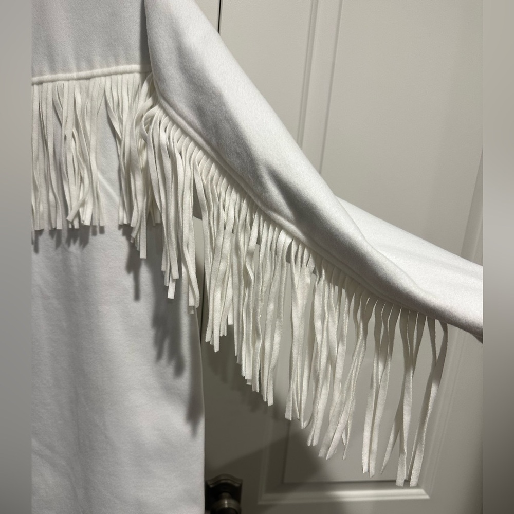 Winter White Levi’s Women Long Oversized Fringe Fashion Jacket Sz XS NWT $150 - Picture 5 of 9